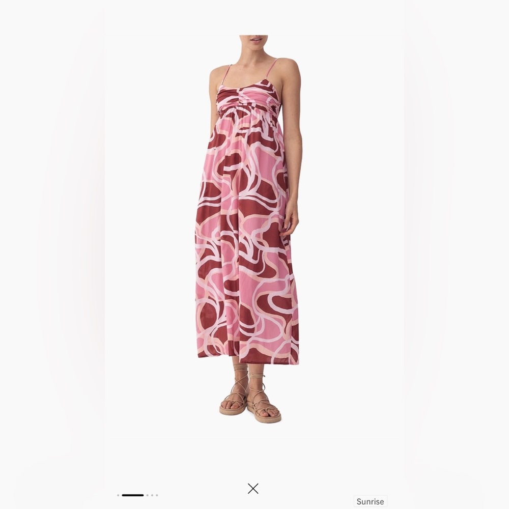 Bird & Knoll NWT Sunrise Long Pink Maxi Dress $490 RETAIL